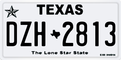 TX license plate DZH2813