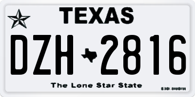TX license plate DZH2816