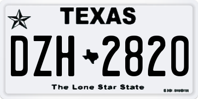 TX license plate DZH2820