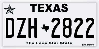 TX license plate DZH2822