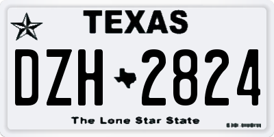 TX license plate DZH2824