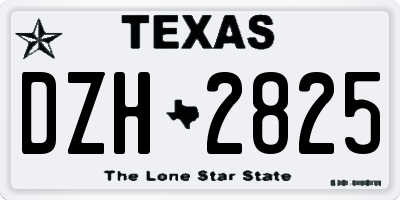TX license plate DZH2825