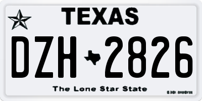 TX license plate DZH2826
