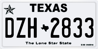 TX license plate DZH2833