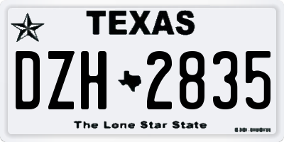 TX license plate DZH2835