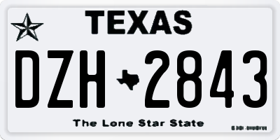 TX license plate DZH2843