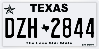 TX license plate DZH2844