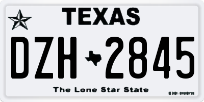 TX license plate DZH2845