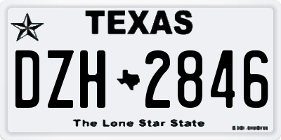 TX license plate DZH2846