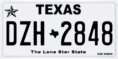 TX license plate DZH2848