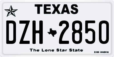 TX license plate DZH2850
