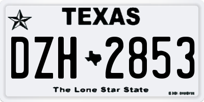 TX license plate DZH2853