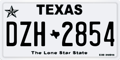 TX license plate DZH2854