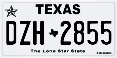TX license plate DZH2855