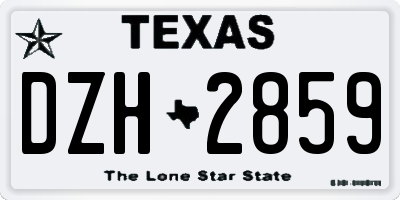 TX license plate DZH2859