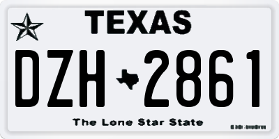 TX license plate DZH2861