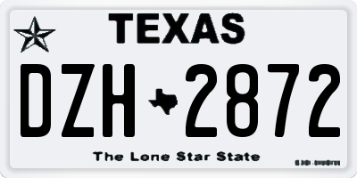 TX license plate DZH2872