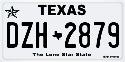 TX license plate DZH2879
