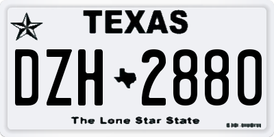 TX license plate DZH2880