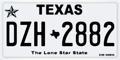 TX license plate DZH2882
