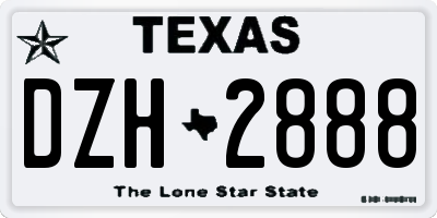TX license plate DZH2888
