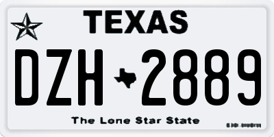 TX license plate DZH2889