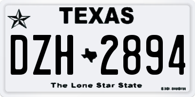 TX license plate DZH2894