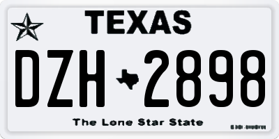TX license plate DZH2898