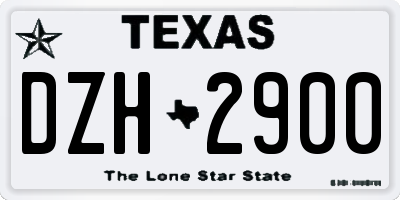 TX license plate DZH2900