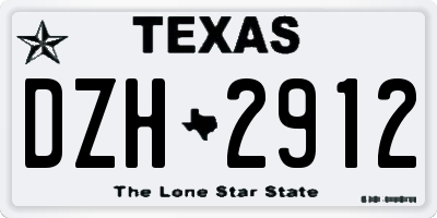 TX license plate DZH2912