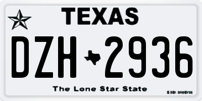 TX license plate DZH2936