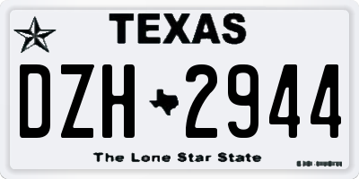 TX license plate DZH2944