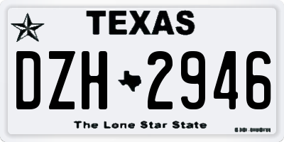 TX license plate DZH2946