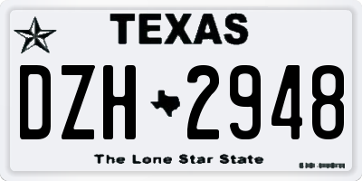 TX license plate DZH2948