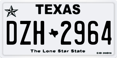 TX license plate DZH2964