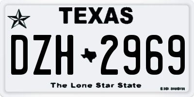 TX license plate DZH2969