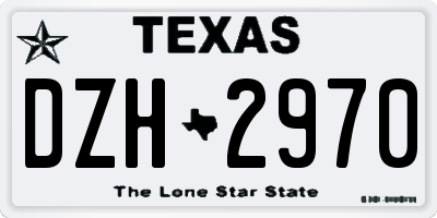 TX license plate DZH2970