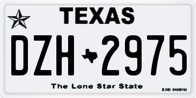 TX license plate DZH2975
