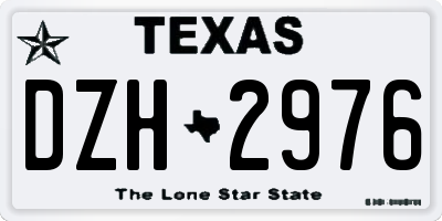 TX license plate DZH2976