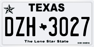 TX license plate DZH3027