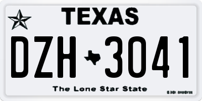 TX license plate DZH3041