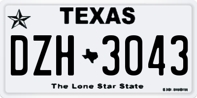 TX license plate DZH3043