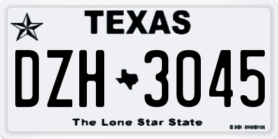 TX license plate DZH3045