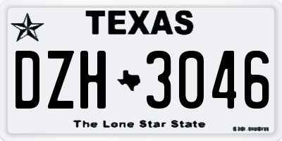 TX license plate DZH3046