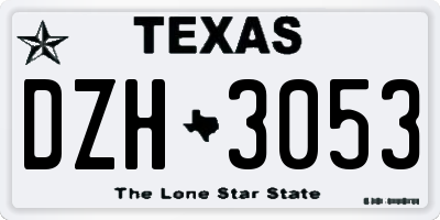 TX license plate DZH3053