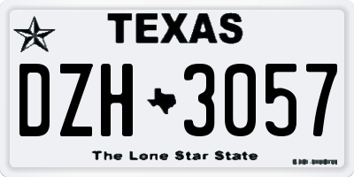 TX license plate DZH3057