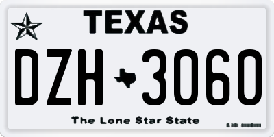 TX license plate DZH3060