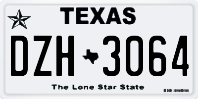 TX license plate DZH3064