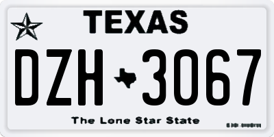 TX license plate DZH3067