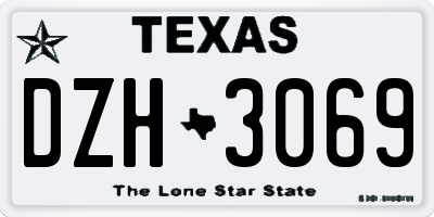 TX license plate DZH3069
